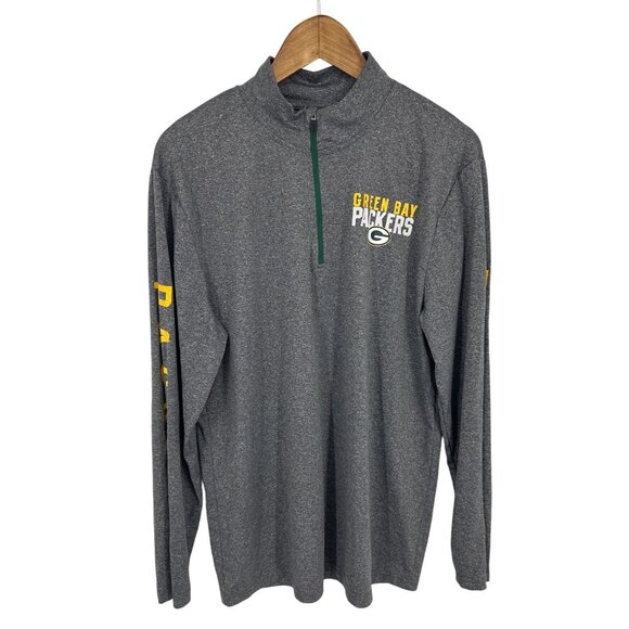 Green Bay Packers NFL Team Apparel Mens Quarter-Zip Pullover Long Sleeve Size L - Picture 1 of 8